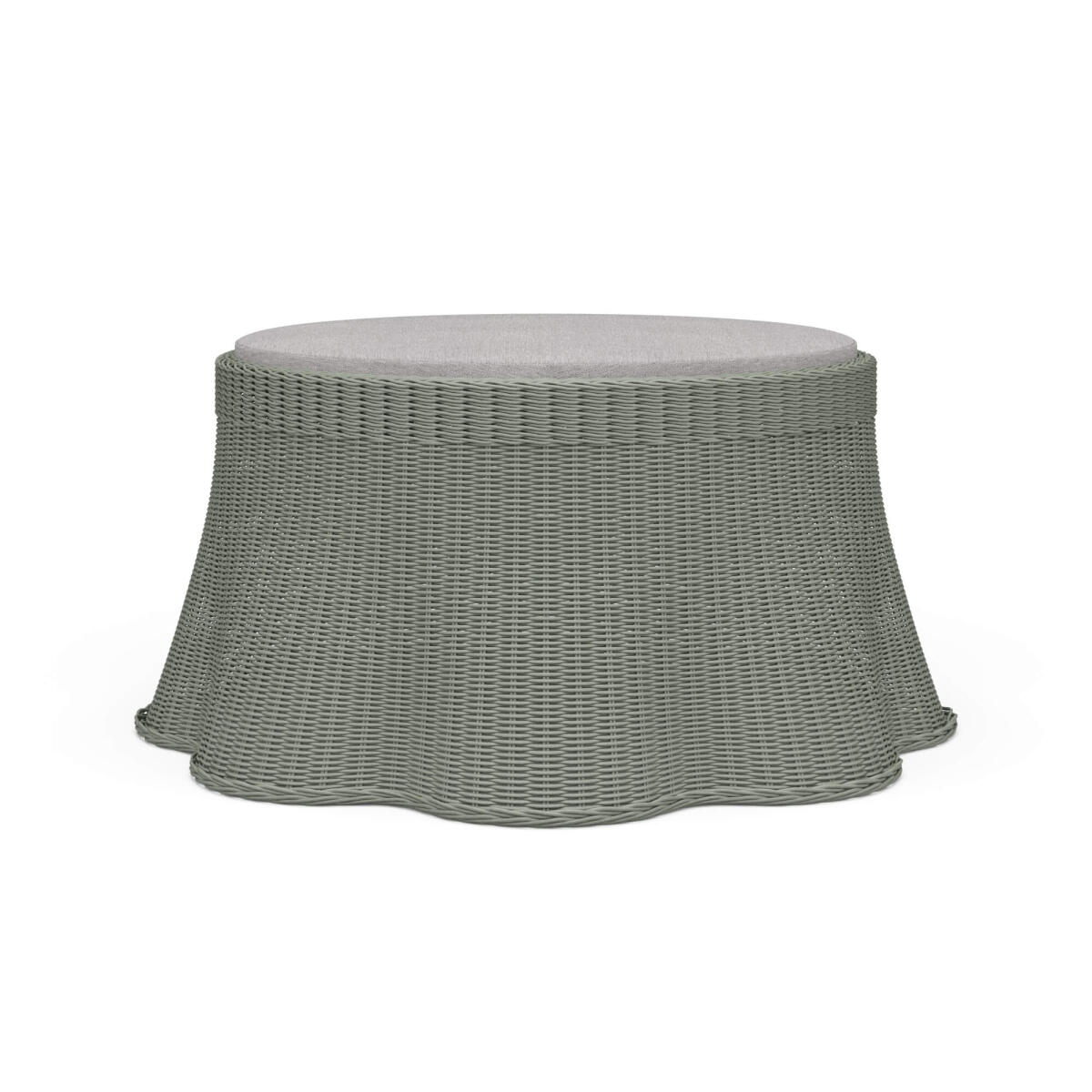 a24b821596f518154457d1a473ceda22 Newport Rattan Ottoman W/ Cushion - Image 1