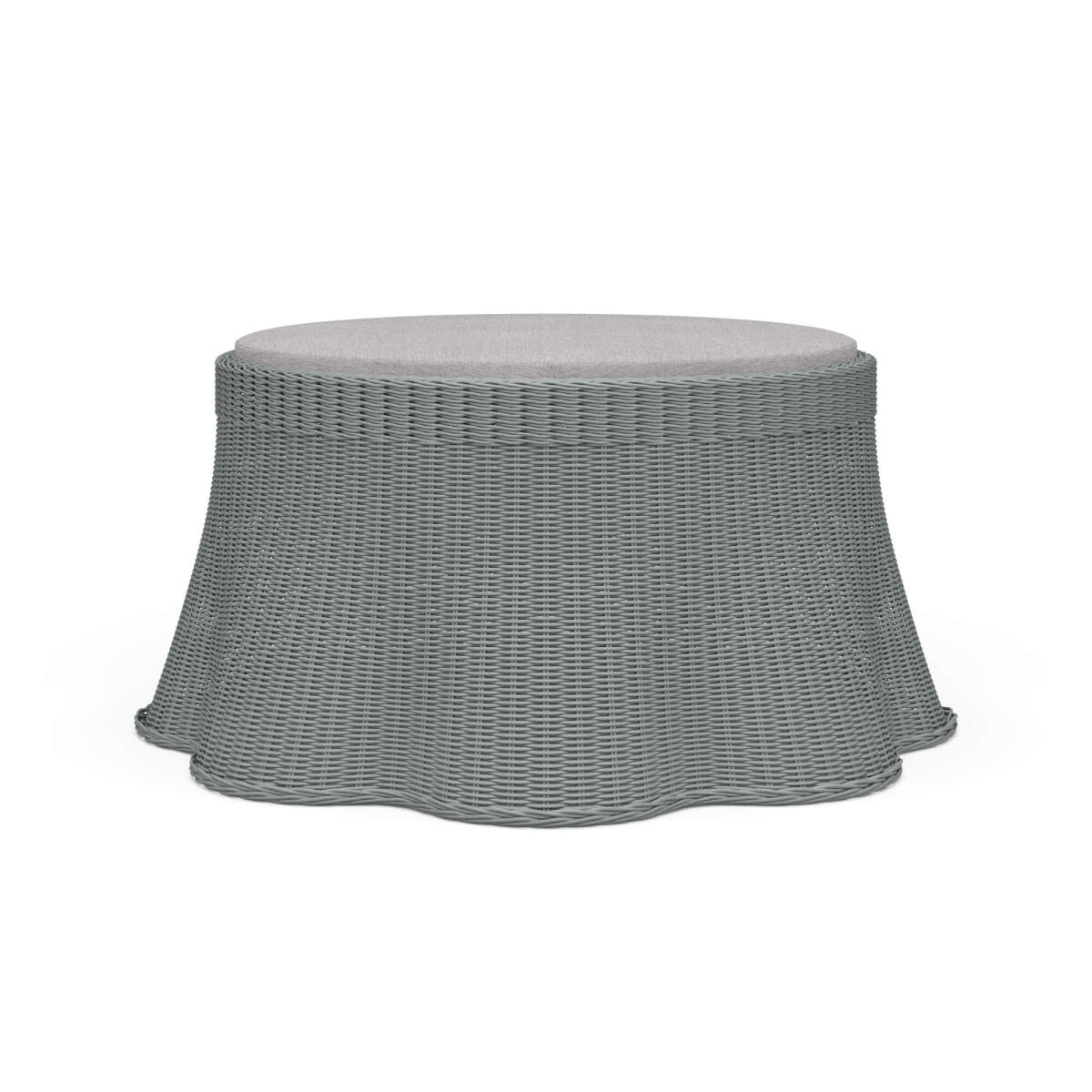 b5f264ff6a59969fa97563e1a01a356d Newport Rattan Ottoman W/ Cushion - Image 1
