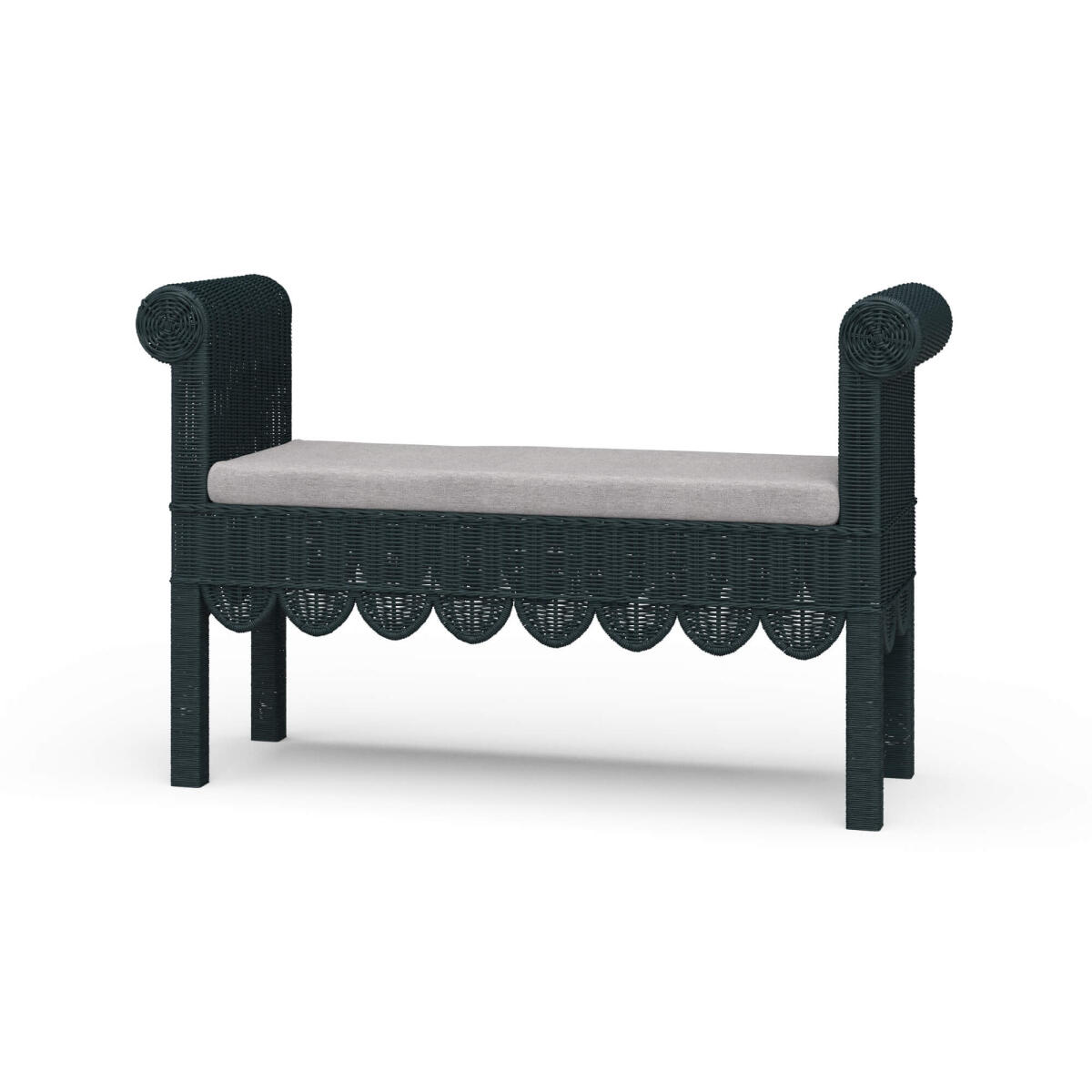 bf9aa19b1353e0f81f98f2c5a73e7ca7 Newport Scalloped Rattan Bench - Image 1