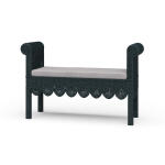 Newport Scalloped Rattan Bench