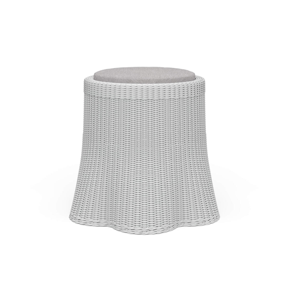 c6546123996d8879a3e645a1e80961be Newport Rattan Round Small Ottoman W/ Cushion - Image 1