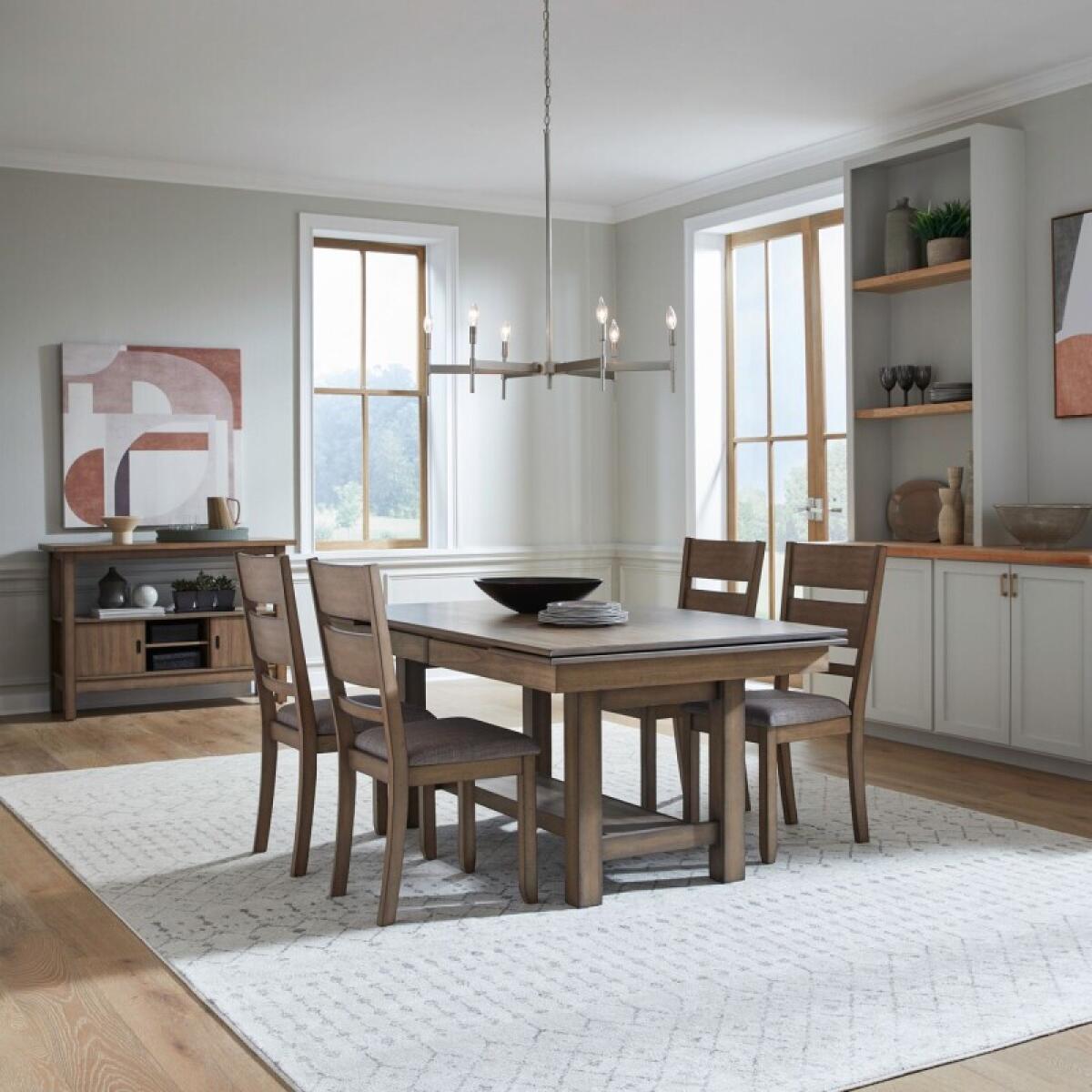 c68269cde3af69dca3973fbef8b6b95b Brook Bay Optional 5 Piece Trestle Table Set - Image 1