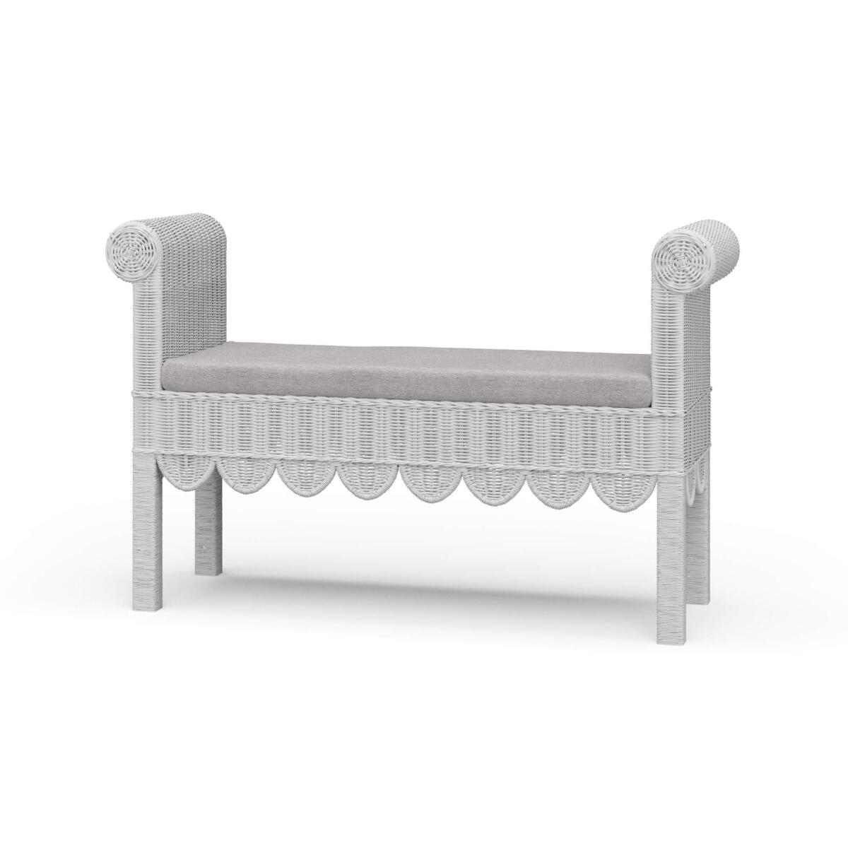 cf1571682cd074678cd5d1ed4d61e23d Newport Scalloped Rattan Bench - Image 1