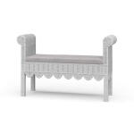 Newport Scalloped Rattan Bench Chairs & Benches Architectural White 25