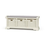 Homestead Bench W/ Rattan Baskets