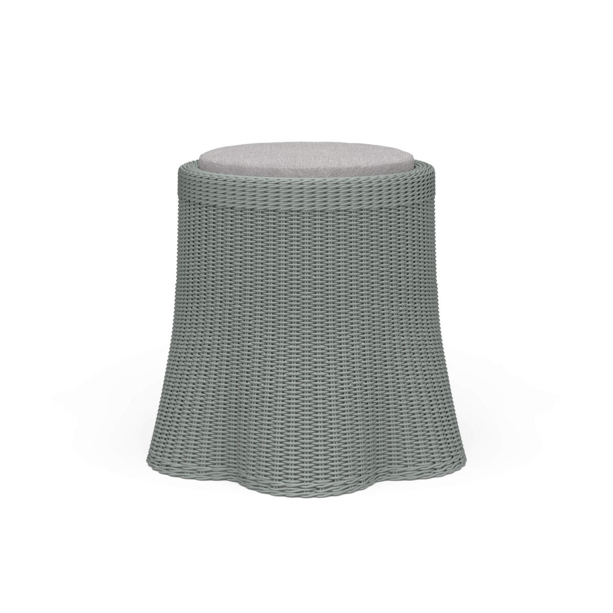 d10017b9d6dc001a914d0745cc611897 Newport Rattan Round Small Ottoman W/ Cushion - Image 1