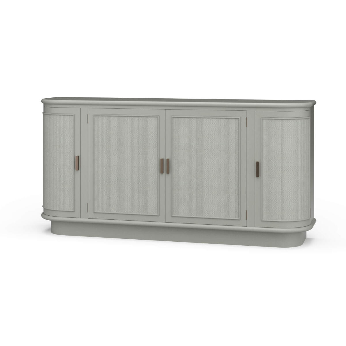 d15be715e88e43f145bd6a71abf1a666 Dakota Oval 4 Door Sideboard W/ Rattan Panels - Image 1