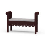 Newport Scalloped Rattan Bench
