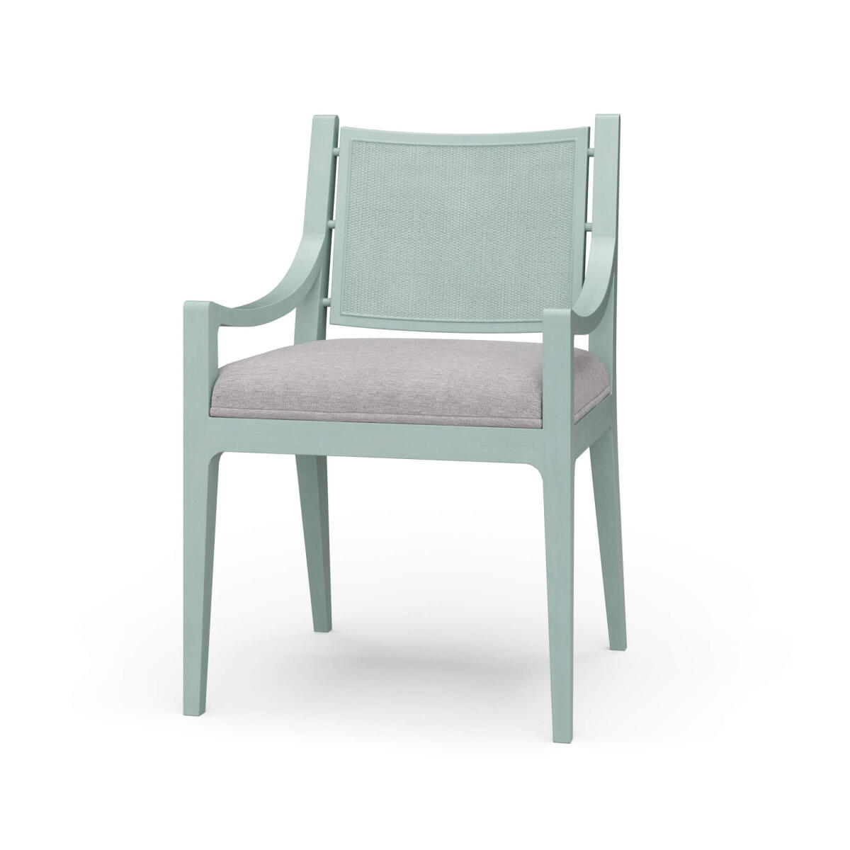 ded6ffd3c3356f9499cc37add2abaa67 Milano Dining Chair W/ Upholstered Seat & Rattan Back - Image 1