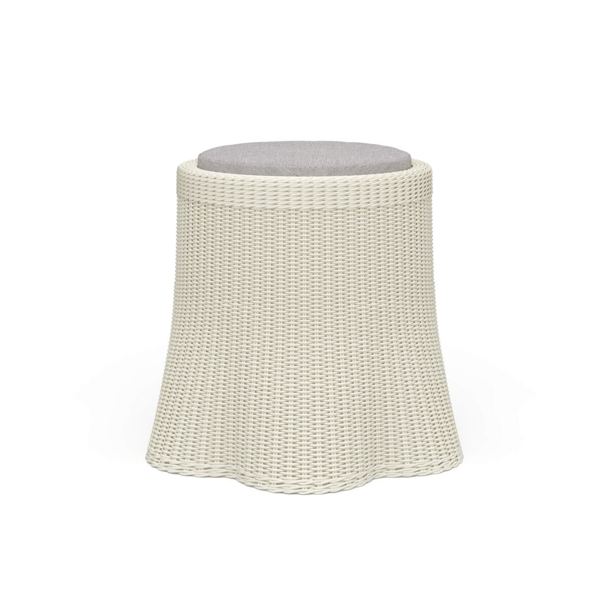 e26ffd910d1fd5c61ebeb8a1308a7eb5 Newport Rattan Round Small Ottoman W/ Cushion - Image 1