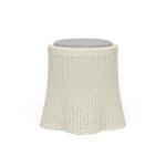 Newport Rattan Round Small Ottoman W/ Cushion