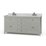 Shutter Double Vanity W/ Sink & Marble Top