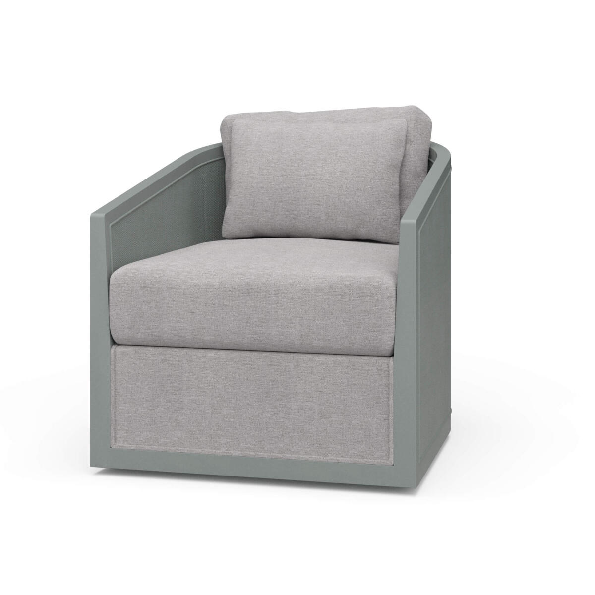 e522f862ff83898544aedee97e64e573 Willis Swivel Chair W/ Mahogany Frame & Rattan - Image 1