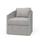 Willis Swivel Chair W/ Mahogany Frame & Rattan