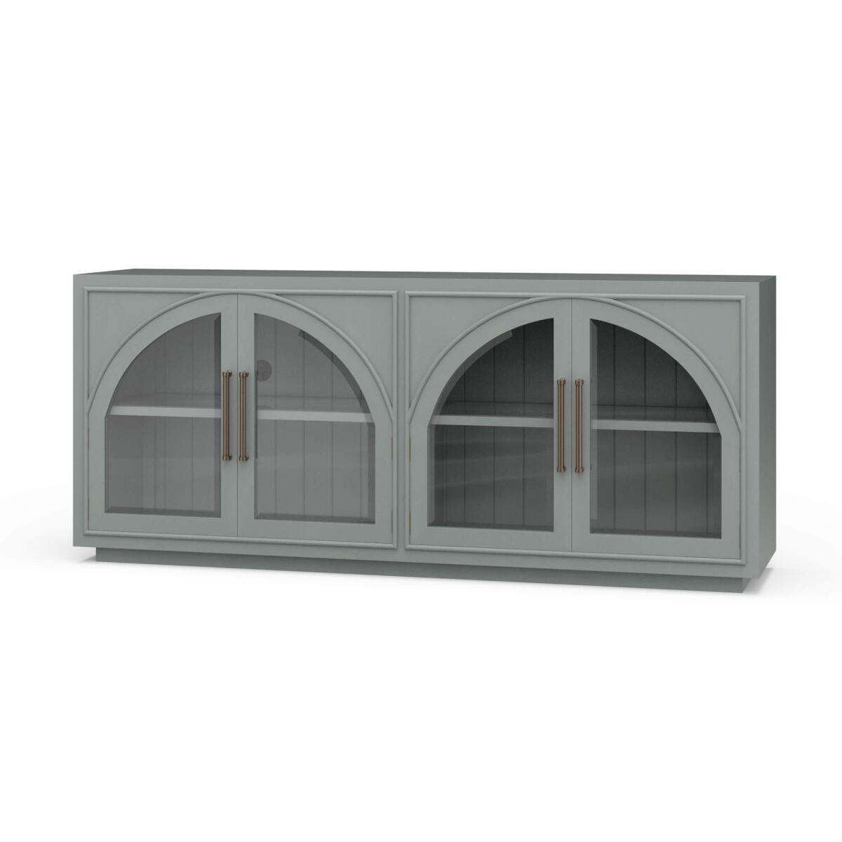 e96bbd4e4184a601514f82b0d0112699 Vannes 4 Door Sideboard W/ Glass Shelves - Image 1