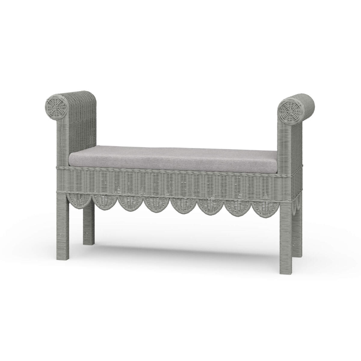 Newport Scalloped Rattan Bench Chairs & Benches Bramble 2 Newport Scalloped Rattan Bench Chairs & Benches Bramble 2