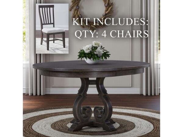 Grant Park 5 Piece Pedestal Table Set Dining Sets Brown