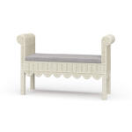 Newport Scalloped Rattan Bench Chairs & Benches Bramble 25