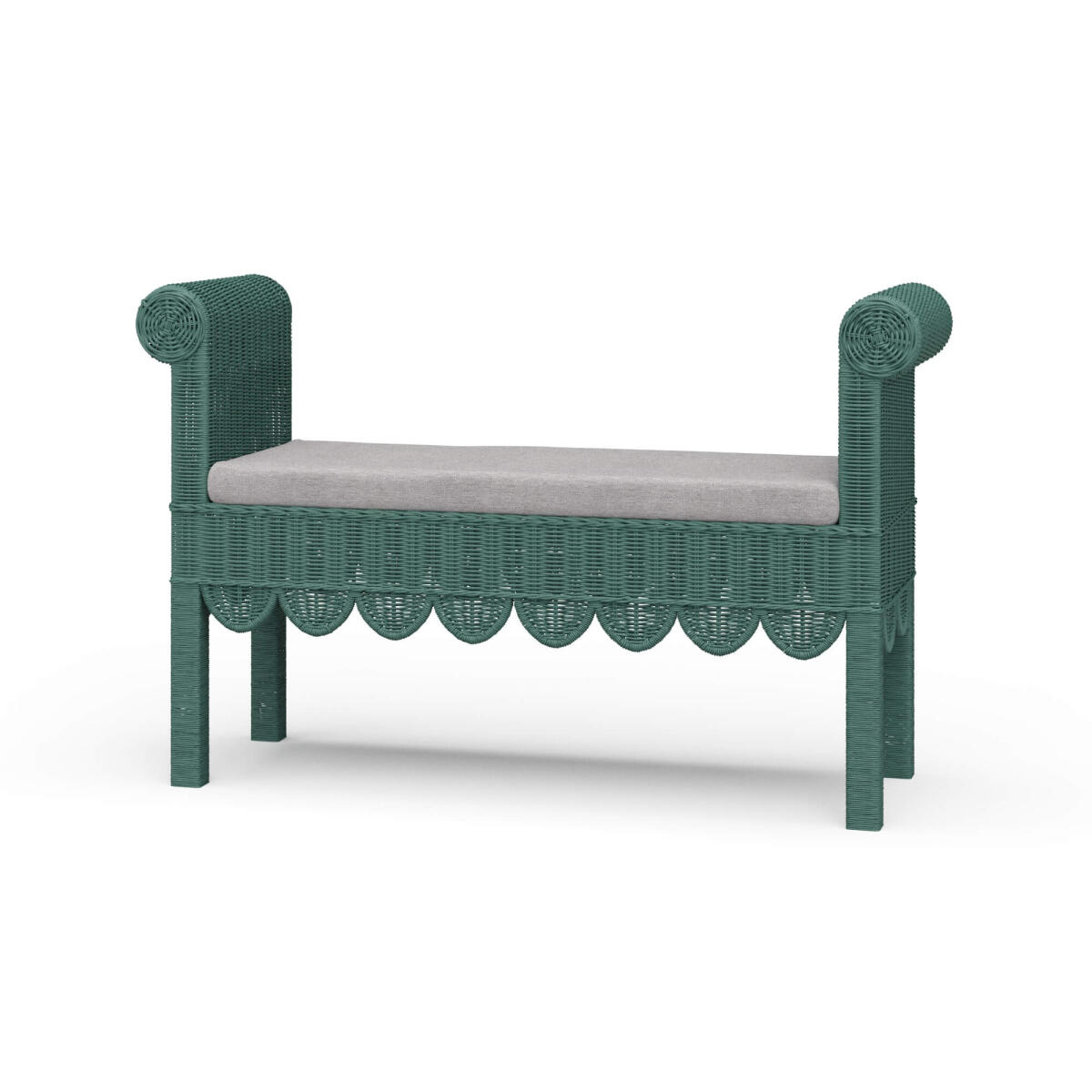 Newport Scalloped Rattan Bench Chairs & Benches Bramble 2 Newport Scalloped Rattan Bench Chairs & Benches Bramble 2