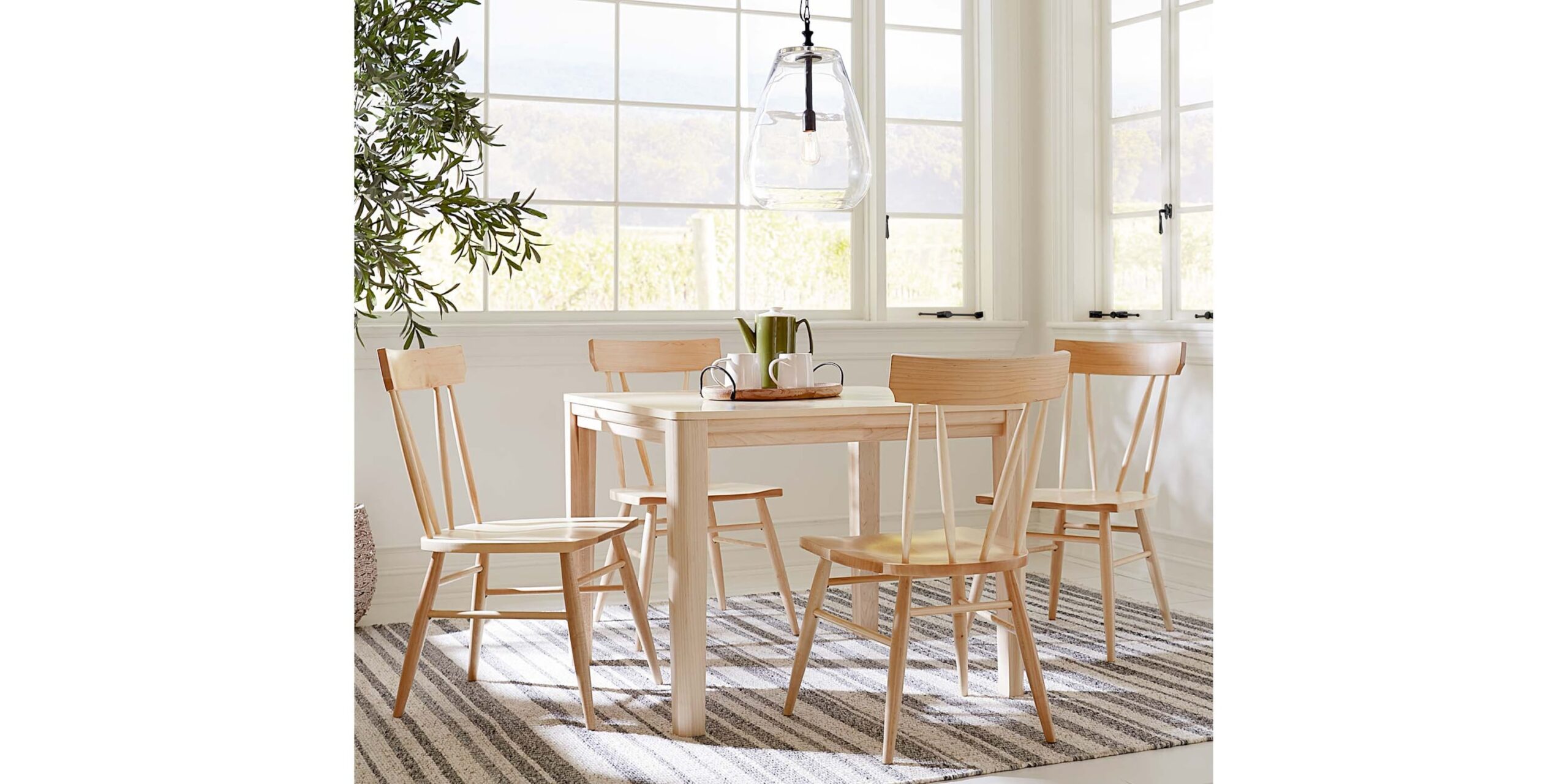 0059767f49a0c3ca5dbebac66a4d52c6 Origins Dandridge Square Dining Table with Leaf and Wallace Dining Chair Set - Image 1