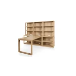 HomeWork Office Desk and 3 Wide Bookshelf Set Desks 13