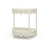 Scalloped Half Round Rattan Side Table