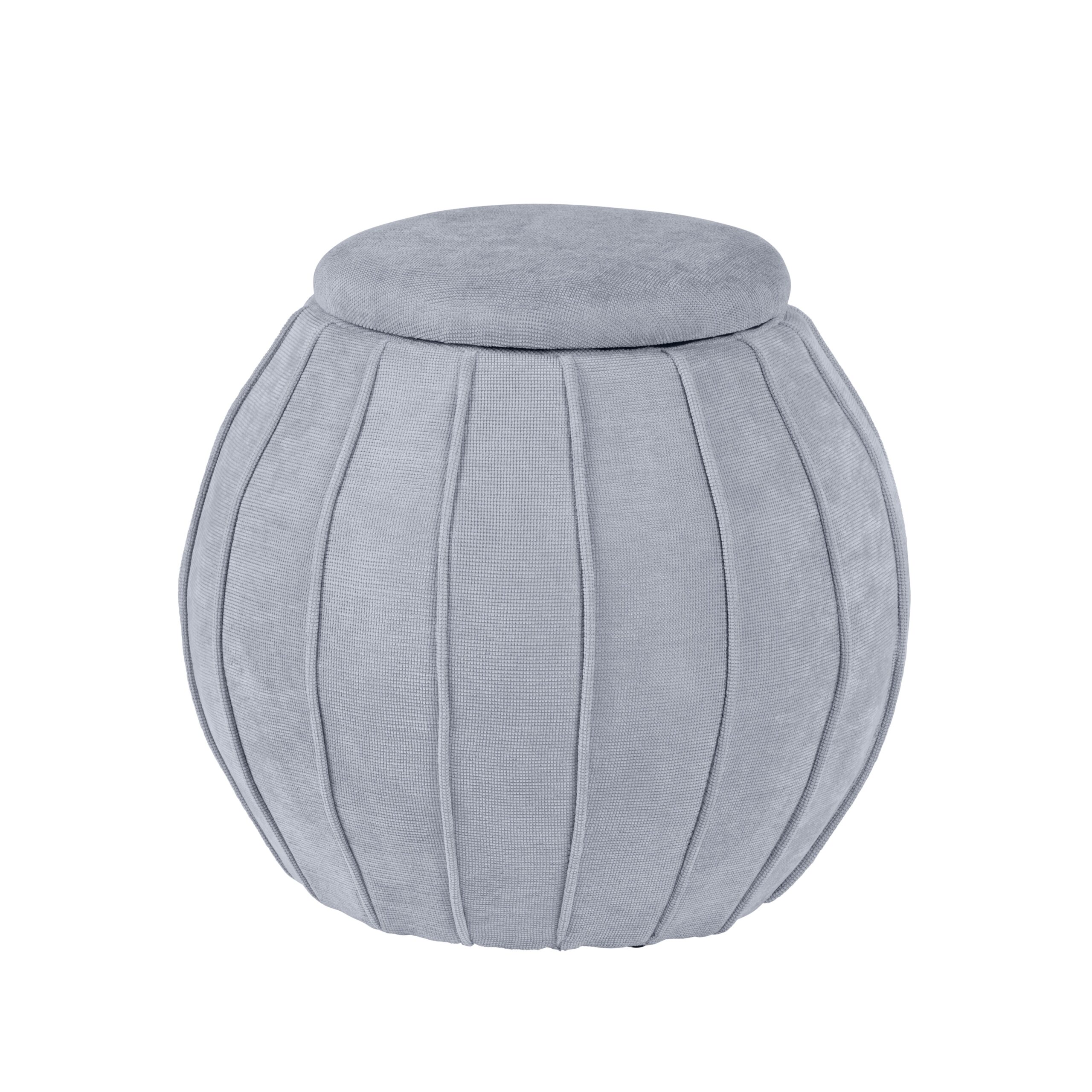 1b1d54b1e2748b67c8b54e5c77ff1a60 Blue Grey Chenille Storage Ottoman - Image 1