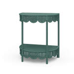 Scalloped Half Round Rattan Side Table Chairside Tables Bramble 20