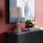 Set of 2 Brown with Light Undertone Resin Table Lamp with Shade - Image 5