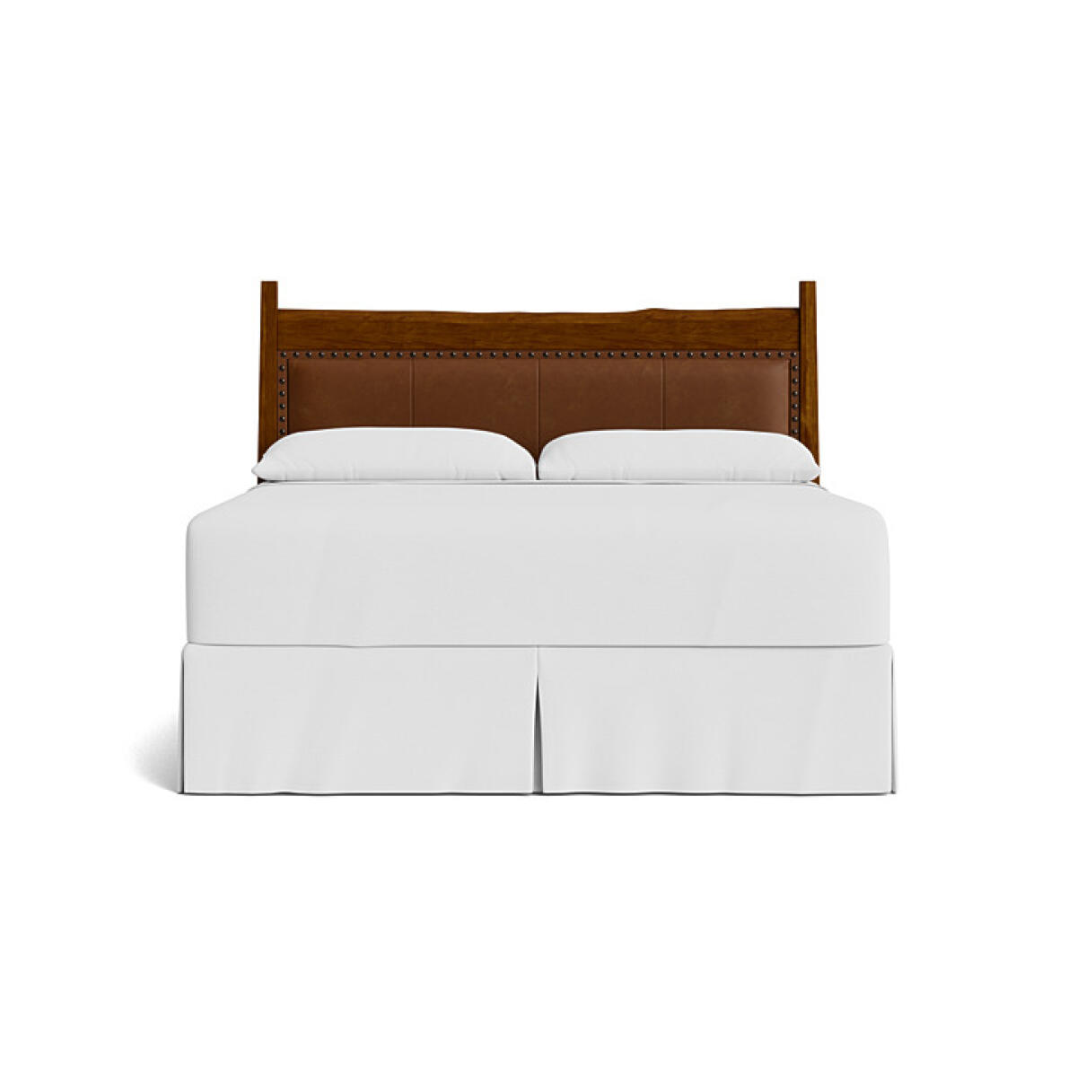 39acb857f4315a35a279a95d2a61313b Heritage Live Edge Leather Upholstered Bed - Image 1