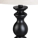 Set of 2 Black Resin Table Lamp with Shade - Image 3