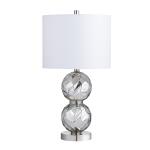 28.25" SILVER GLASS & METAL TABLE LAMP 2PK/2.89'