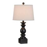 Set of 2 Black Resin Table Lamp with Shade - Image 3