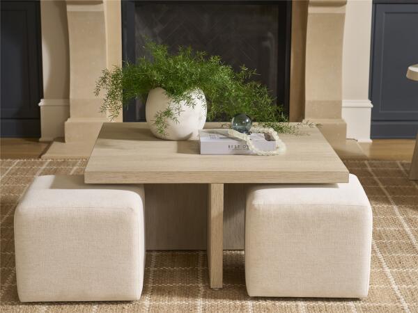 Oasis- Coastal Living Home Collection Dockside Cocktail Table with Ottomans - Image 3