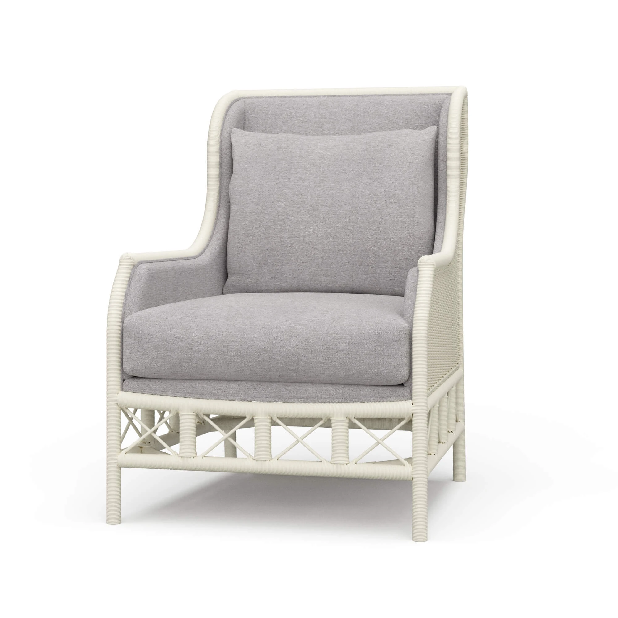 9b1d4e47f5b9834bedd1a10ac4142834 Hampton Rattan Wing Chair - Image 1