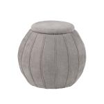 Taupe Chenille Storage Ottoman