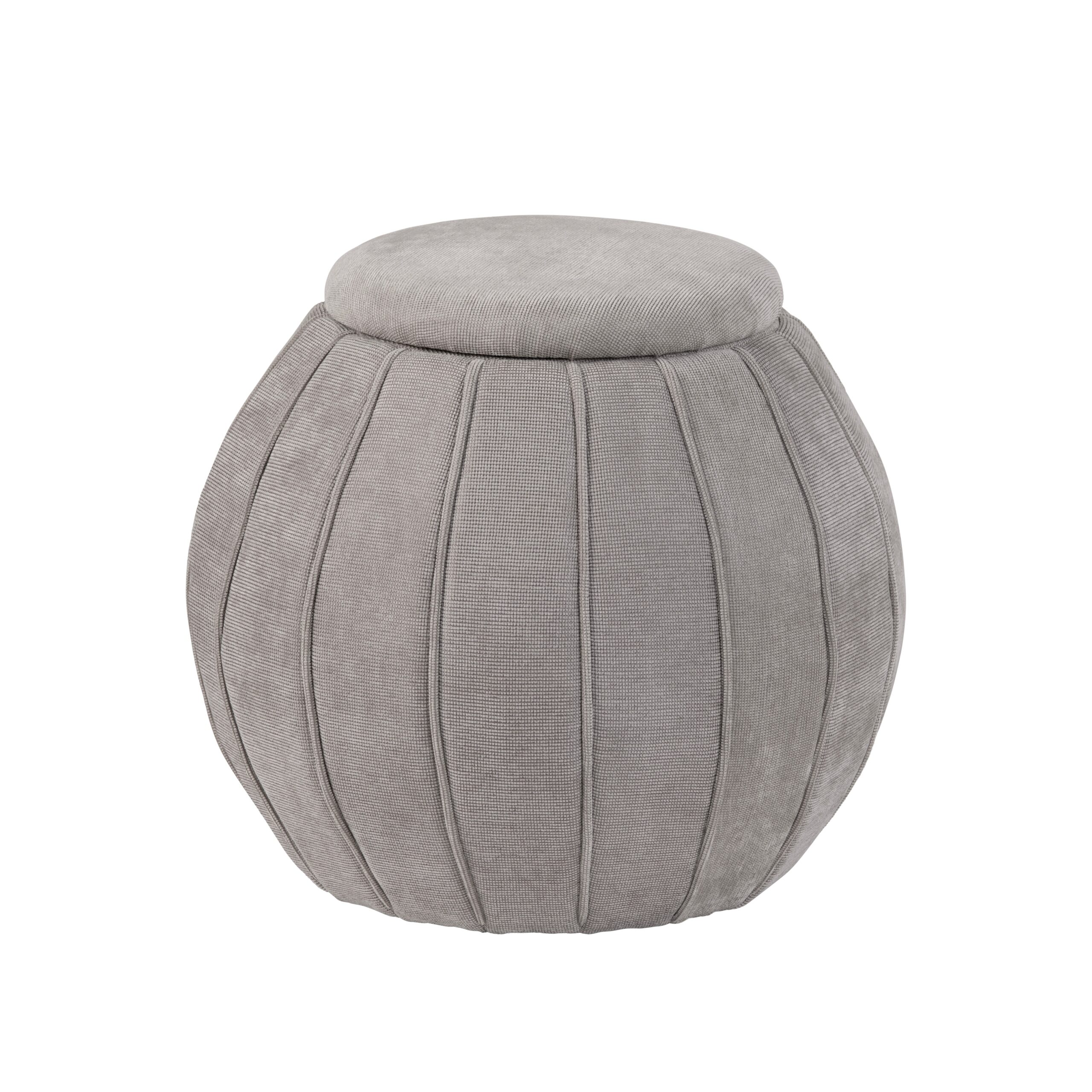 b2db1689850bea2902b188d2818aeaef Taupe Chenille Storage Ottoman - Image 1