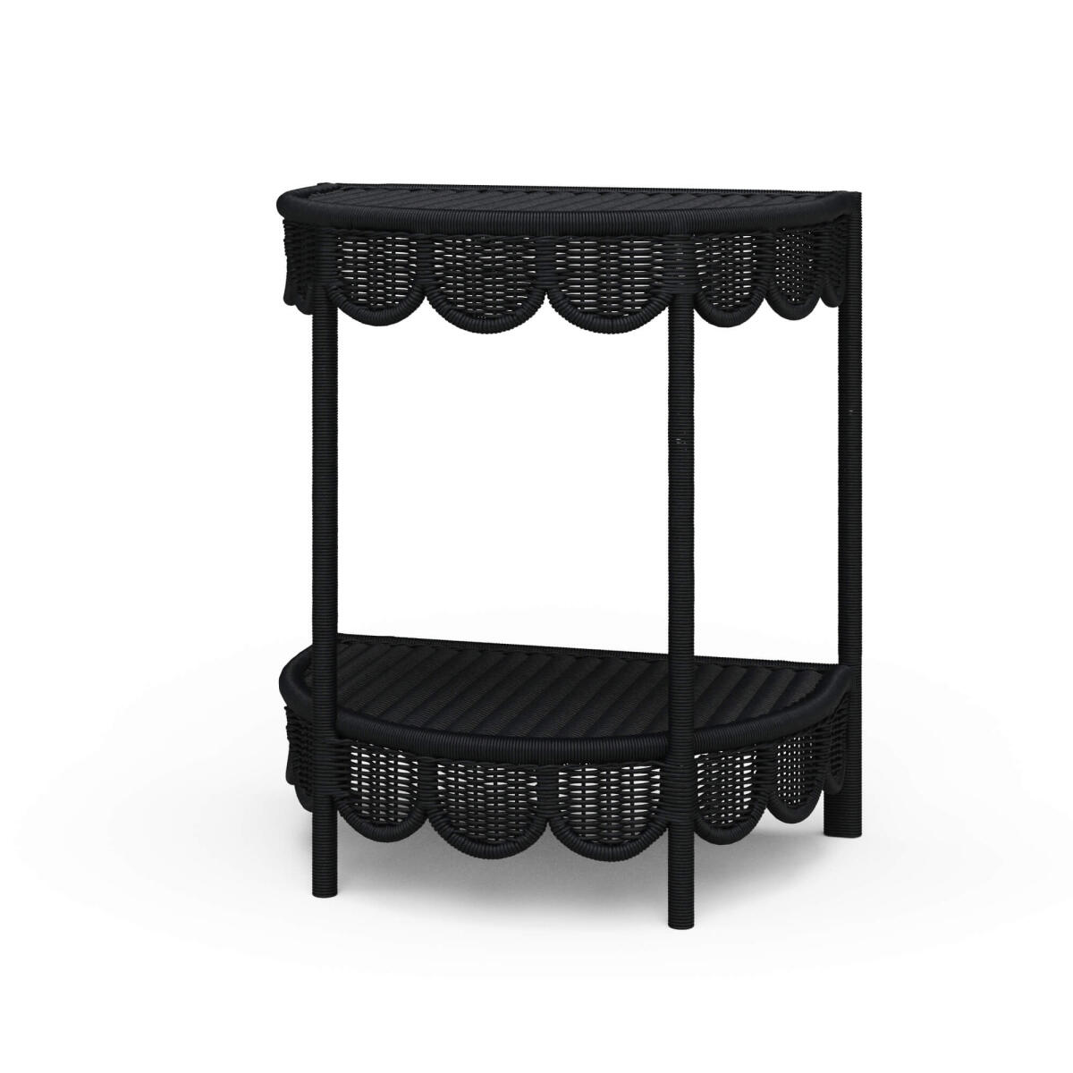 b7849967d47ac70988e60f308dace793 Scalloped Half Round Rattan Side Table - Image 1