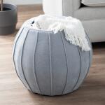 Blue Grey Chenille Storage Ottoman - Image 7