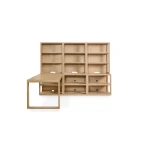 HomeWork Office Desk and 3 Wide Bookshelf Set Desks 12