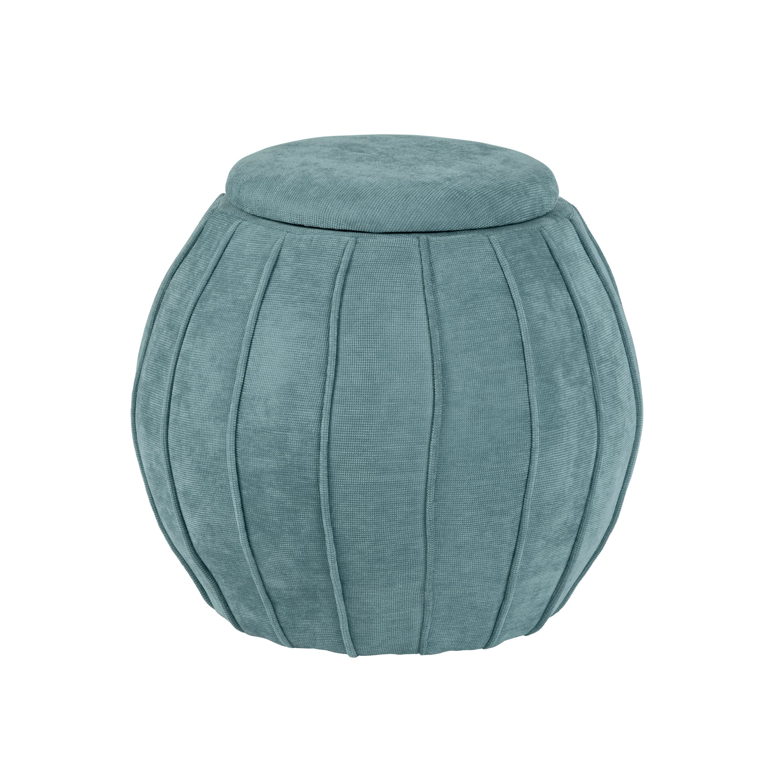 bf515212403cee92054350a9676f38c2 Blue Green Chenille Storage Ottoman - Image 1