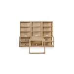 HomeWork Office Desk and 3 Wide Bookshelf Set - Image 5