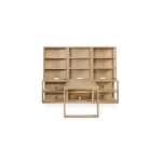 HomeWork Office Desk and 3 Wide Bookshelf Set Desks 14