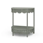 Scalloped Half Round Rattan Side Table Chairside Tables Bramble 12