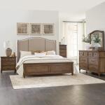 King Shelter Bed, Dresser & Mirror, Chest, Night Stand