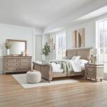King Sleigh Bed, Dresser & Mirror, Night Stand