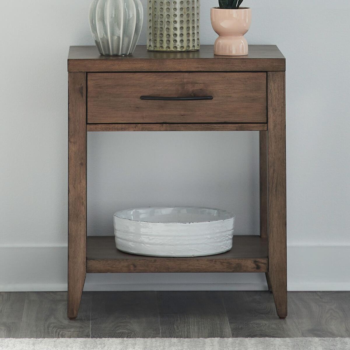 1a17c86e8d06bdc333080c02f1c240a3 Shaker Lakes Open Nightstand w/ Charging Station - Image 1