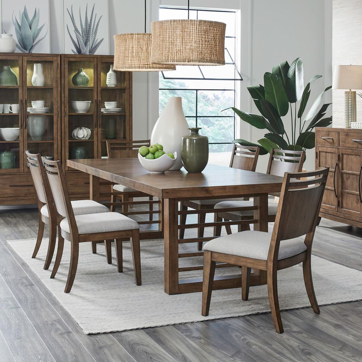 263c7b530a4c0be019f9fb7b546ca47c Shaker Lakes Opt 7 Piece Double Pedestal Table Set - Image 1