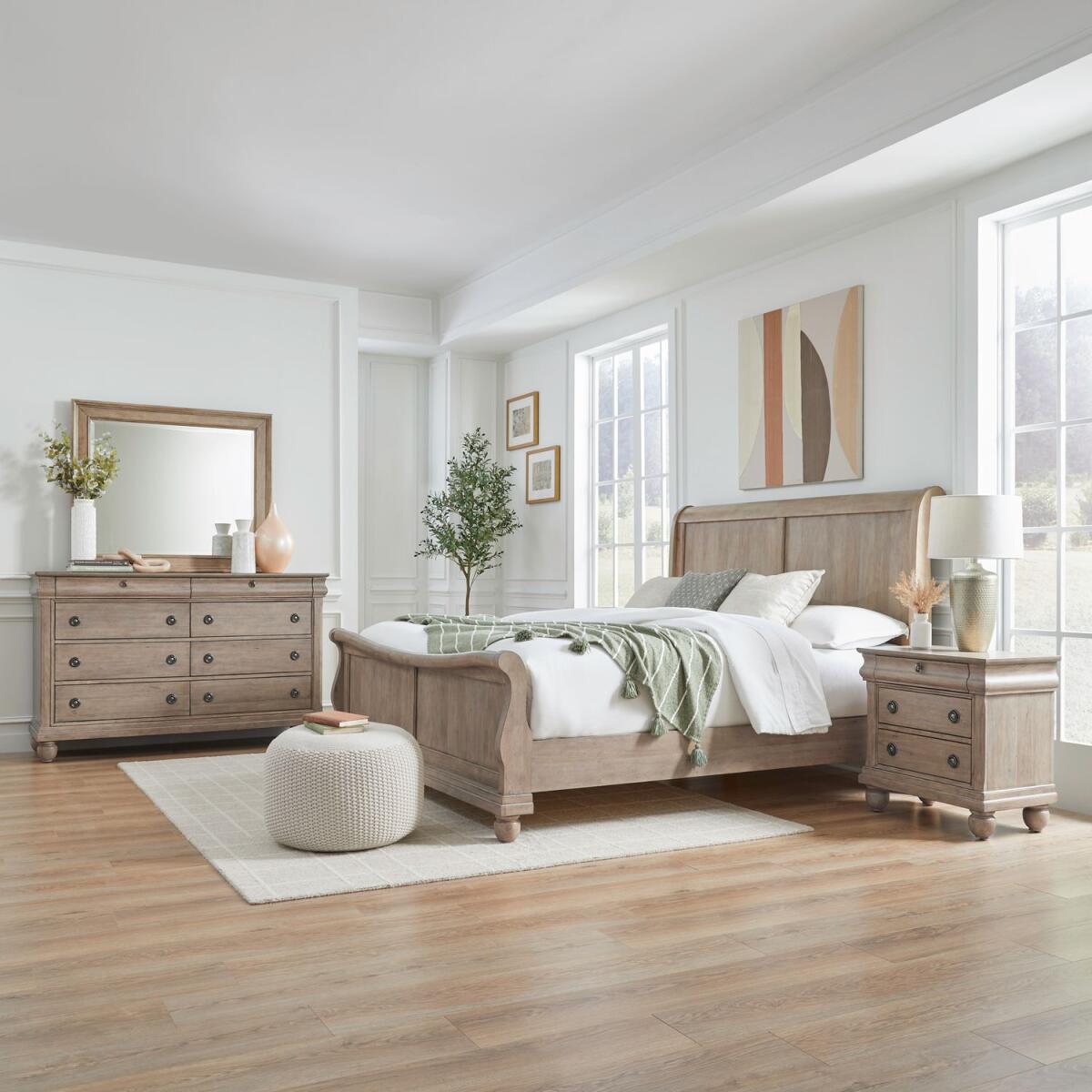 3086787a57405ddf7afb0dc6e8feb3eb Rustic Traditions Queen Sleigh Bed, Dresser & Mirror, Night Stand - Image 1