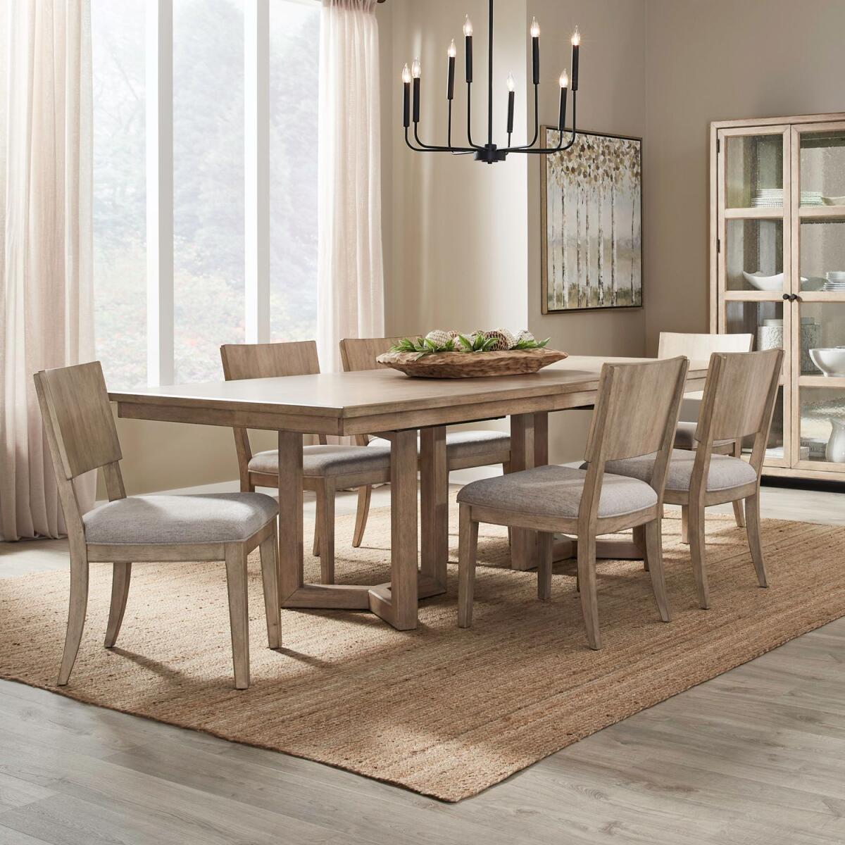31daafb06c6d7a70c74d924af502f495 Proximity Place 7 Piece Double Pedestal Table Set - Image 1